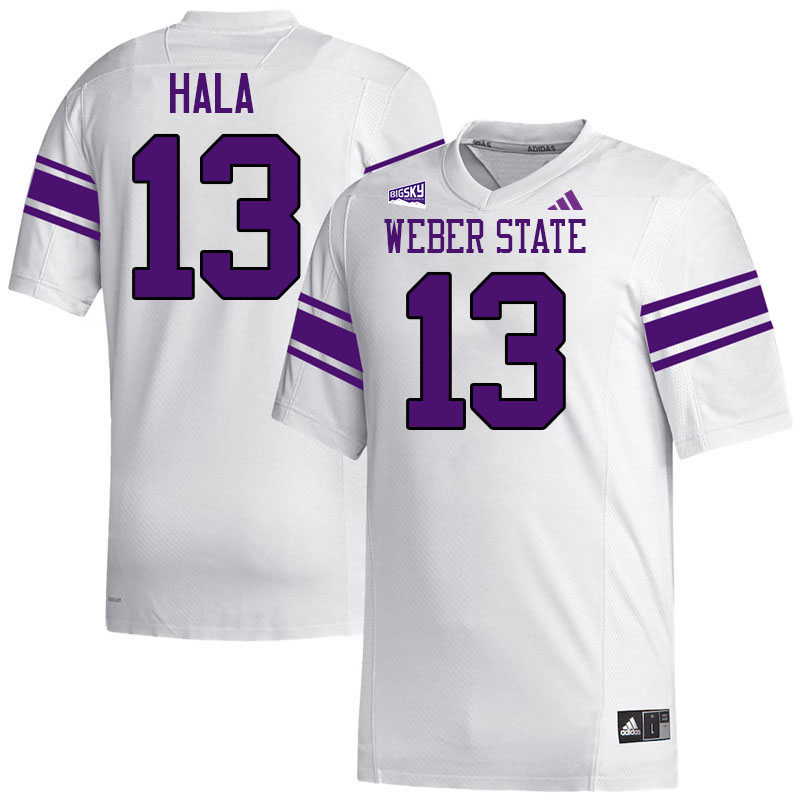 Weber State Wildcats #13 Sione Hala College Football Jerseys,Uniforms Stitched-White